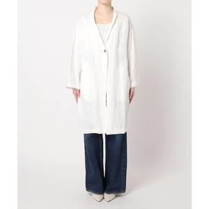 NEW LOESS women's nicole linen coat in white